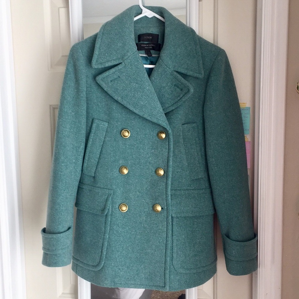 jcrew size 4 majesty peacoat in heather mineral